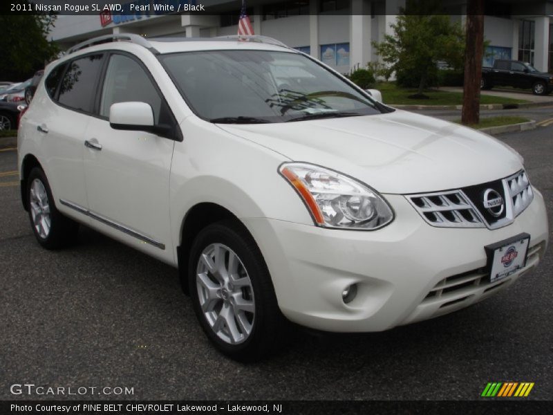 Pearl White / Black 2011 Nissan Rogue SL AWD