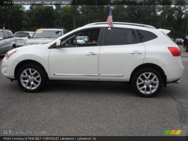 Pearl White / Black 2011 Nissan Rogue SL AWD