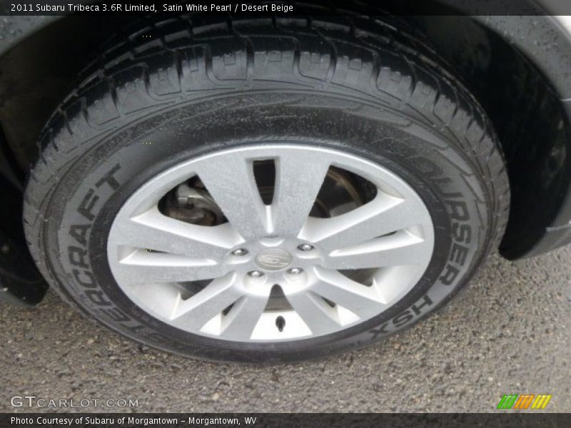 Satin White Pearl / Desert Beige 2011 Subaru Tribeca 3.6R Limited