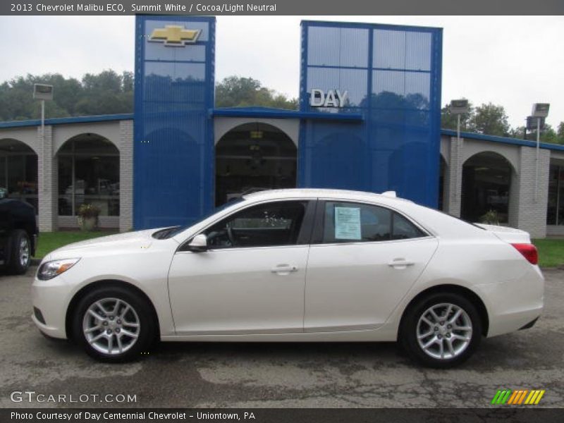 Summit White / Cocoa/Light Neutral 2013 Chevrolet Malibu ECO