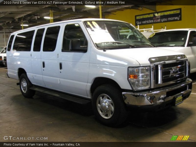 Oxford White / Medium Flint 2010 Ford E Series Van E350 XLT Passenger Extended