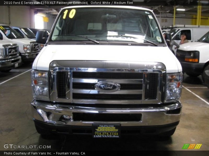 Oxford White / Medium Flint 2010 Ford E Series Van E350 XLT Passenger Extended