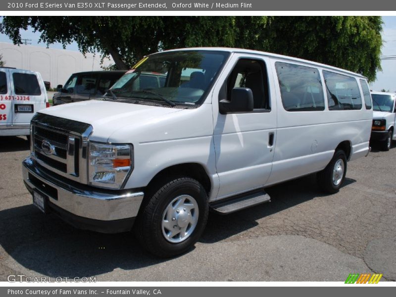 Oxford White / Medium Flint 2010 Ford E Series Van E350 XLT Passenger Extended