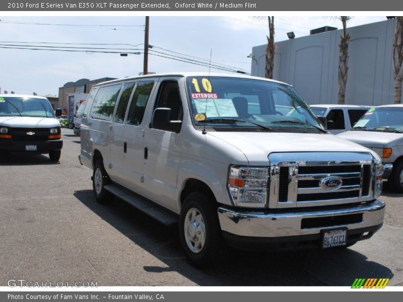 Oxford White / Medium Flint 2010 Ford E Series Van E350 XLT Passenger Extended