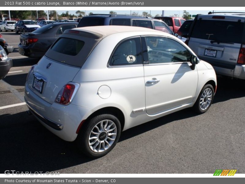 Bianco (White) / Marrone/Avorio (Brown/Ivory) 2013 Fiat 500 c cabrio Lounge