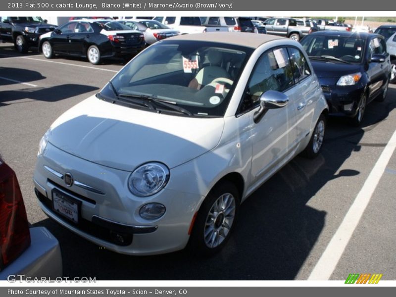 Bianco (White) / Marrone/Avorio (Brown/Ivory) 2013 Fiat 500 c cabrio Lounge