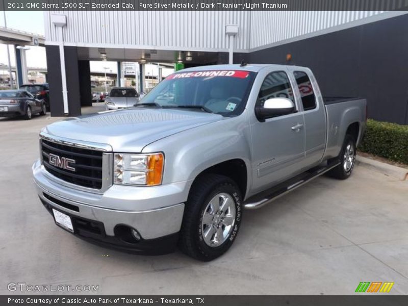 Pure Silver Metallic / Dark Titanium/Light Titanium 2011 GMC Sierra 1500 SLT Extended Cab