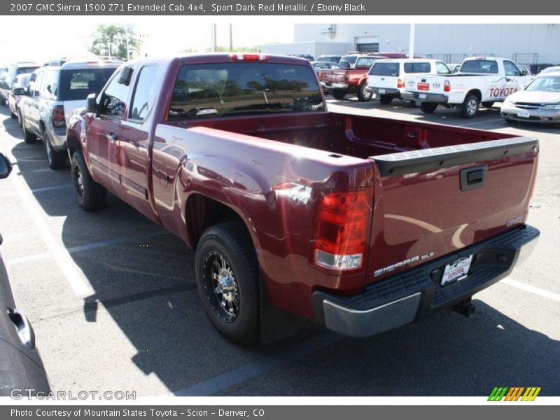 Sport Dark Red Metallic / Ebony Black 2007 GMC Sierra 1500 Z71 Extended Cab 4x4