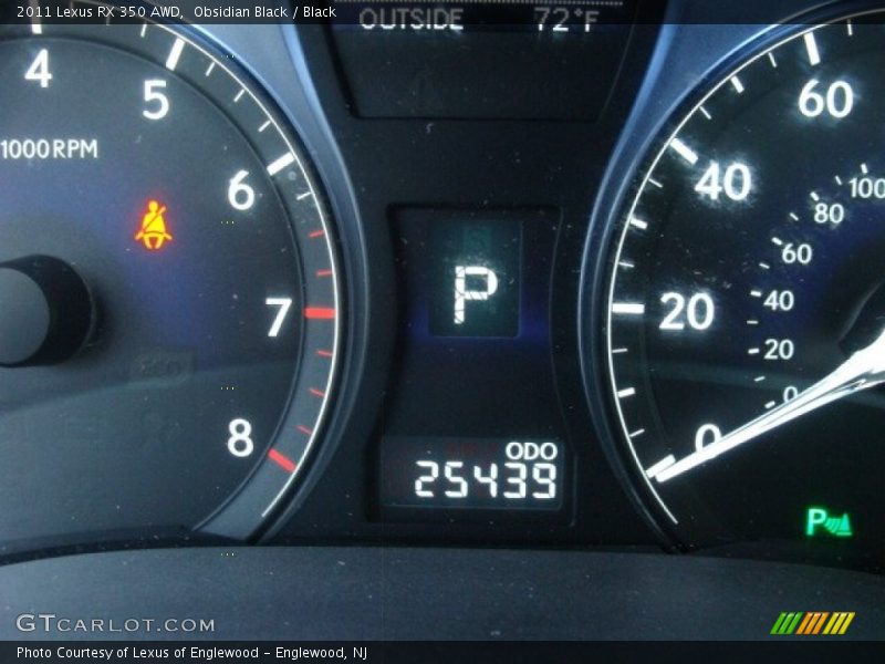 Obsidian Black / Black 2011 Lexus RX 350 AWD