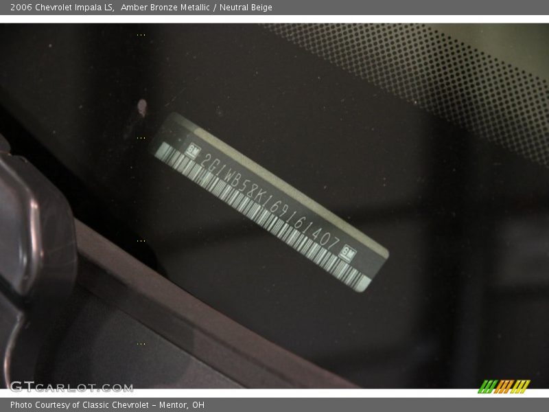 Amber Bronze Metallic / Neutral Beige 2006 Chevrolet Impala LS