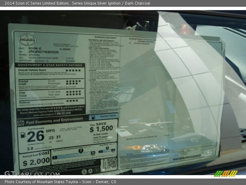  2014 tC Series Limited Edition Window Sticker