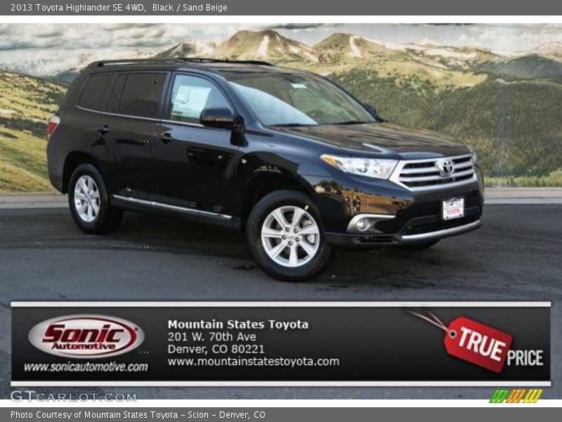 Black / Sand Beige 2013 Toyota Highlander SE 4WD