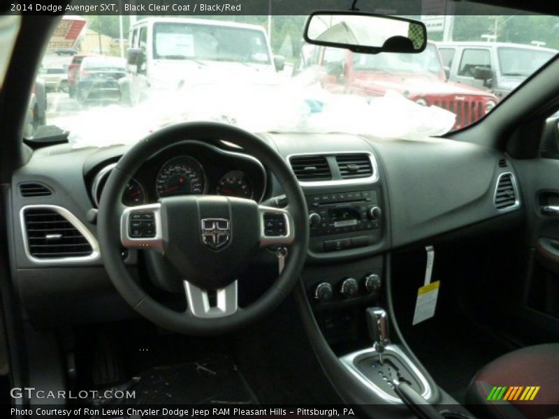 Black Clear Coat / Black/Red 2014 Dodge Avenger SXT