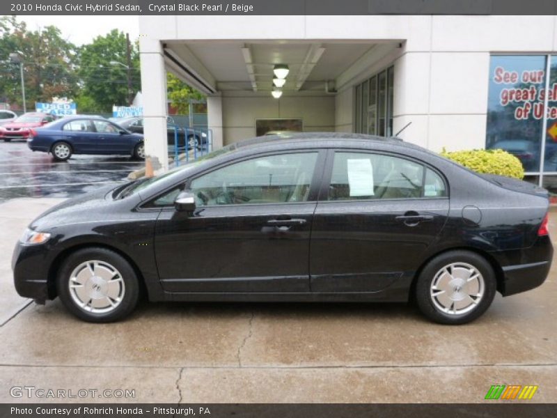 Crystal Black Pearl / Beige 2010 Honda Civic Hybrid Sedan
