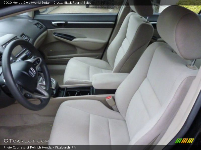 Crystal Black Pearl / Beige 2010 Honda Civic Hybrid Sedan