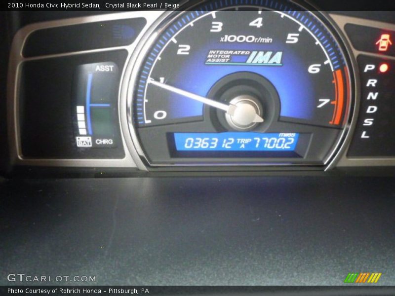 Crystal Black Pearl / Beige 2010 Honda Civic Hybrid Sedan