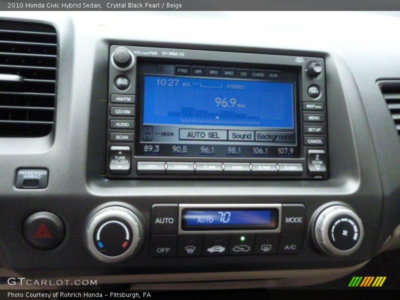 Crystal Black Pearl / Beige 2010 Honda Civic Hybrid Sedan