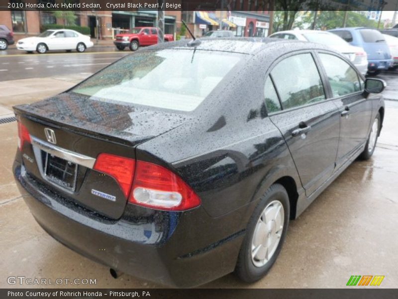 Crystal Black Pearl / Beige 2010 Honda Civic Hybrid Sedan