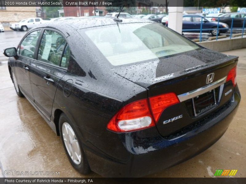 Crystal Black Pearl / Beige 2010 Honda Civic Hybrid Sedan