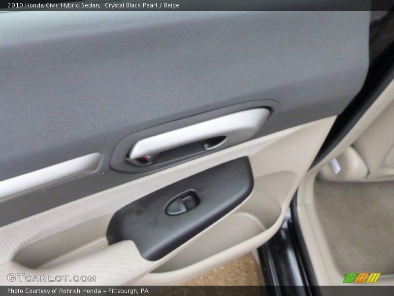 Crystal Black Pearl / Beige 2010 Honda Civic Hybrid Sedan