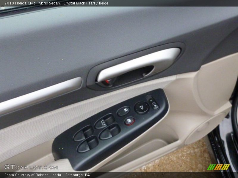 Crystal Black Pearl / Beige 2010 Honda Civic Hybrid Sedan
