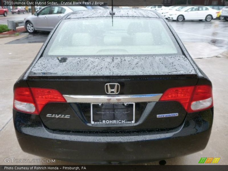 Crystal Black Pearl / Beige 2010 Honda Civic Hybrid Sedan