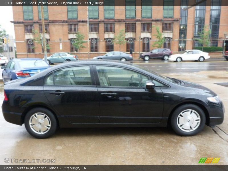 Crystal Black Pearl / Beige 2010 Honda Civic Hybrid Sedan