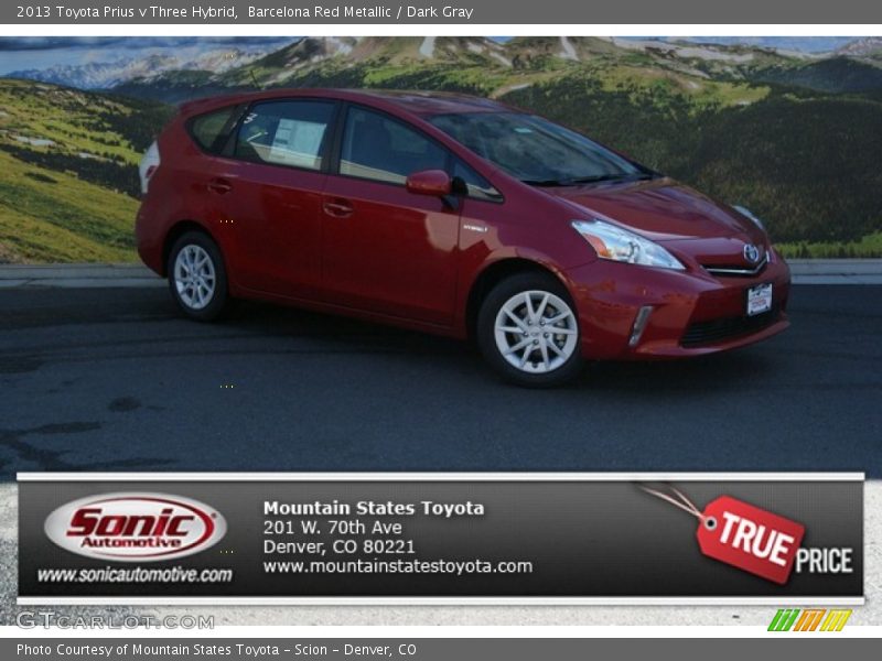 Barcelona Red Metallic / Dark Gray 2013 Toyota Prius v Three Hybrid