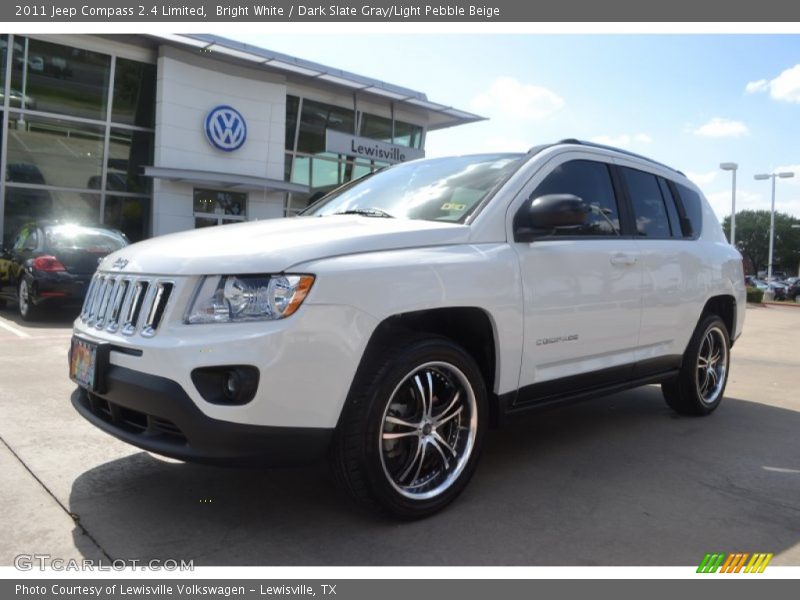 Bright White / Dark Slate Gray/Light Pebble Beige 2011 Jeep Compass 2.4 Limited