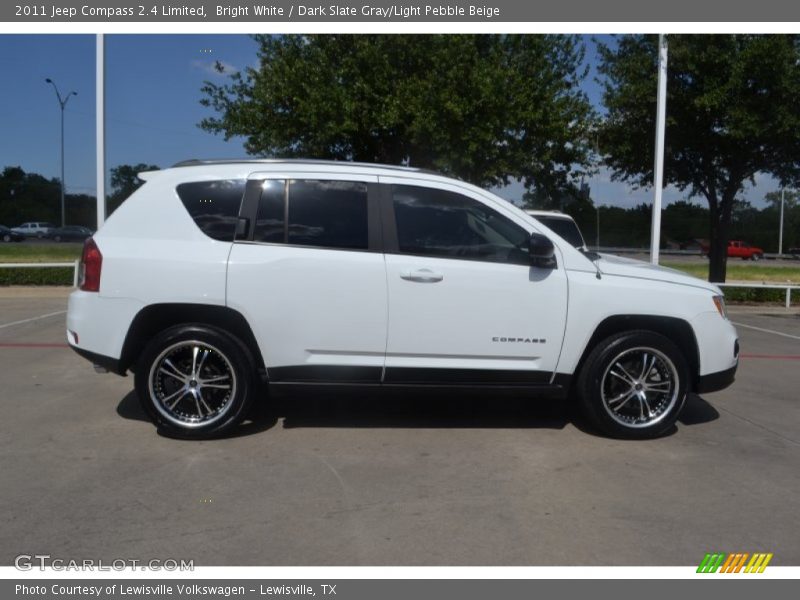 Bright White / Dark Slate Gray/Light Pebble Beige 2011 Jeep Compass 2.4 Limited