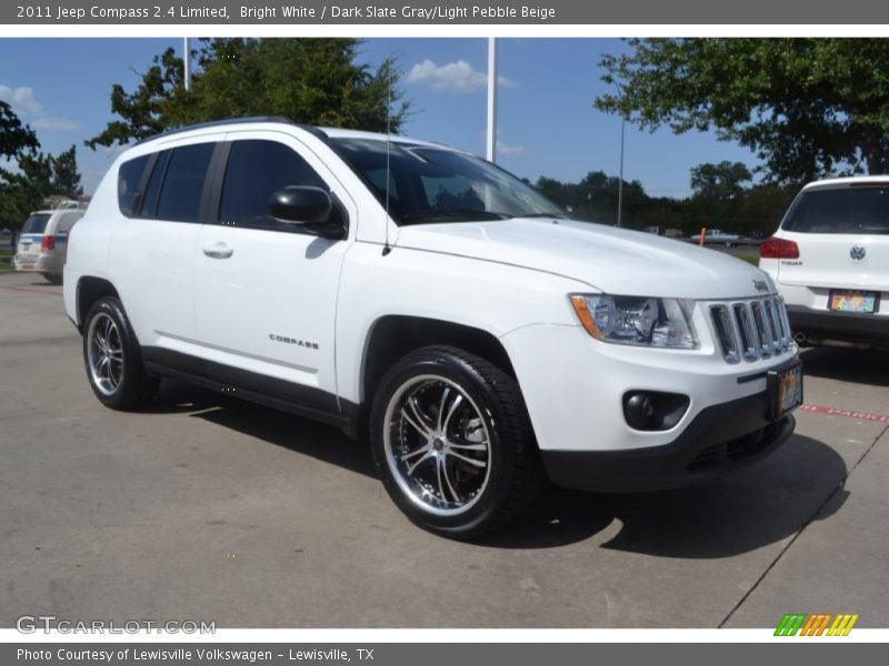 Bright White / Dark Slate Gray/Light Pebble Beige 2011 Jeep Compass 2.4 Limited