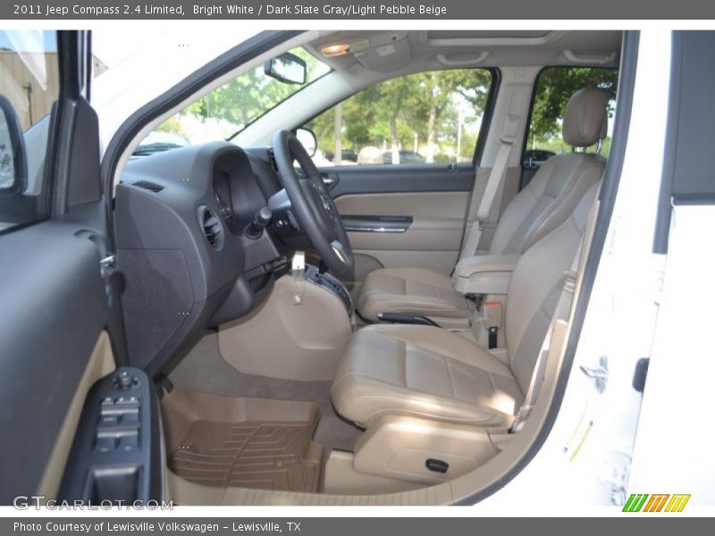 Bright White / Dark Slate Gray/Light Pebble Beige 2011 Jeep Compass 2.4 Limited
