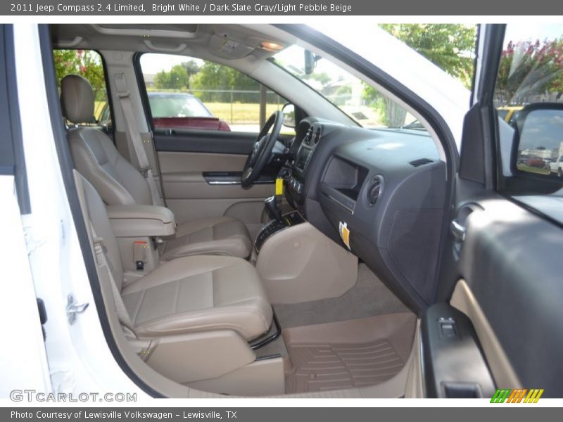 Bright White / Dark Slate Gray/Light Pebble Beige 2011 Jeep Compass 2.4 Limited