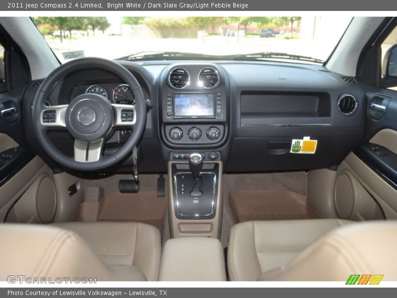 Bright White / Dark Slate Gray/Light Pebble Beige 2011 Jeep Compass 2.4 Limited