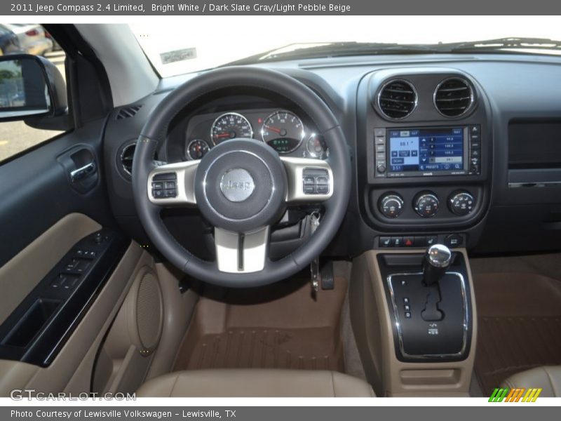 Bright White / Dark Slate Gray/Light Pebble Beige 2011 Jeep Compass 2.4 Limited