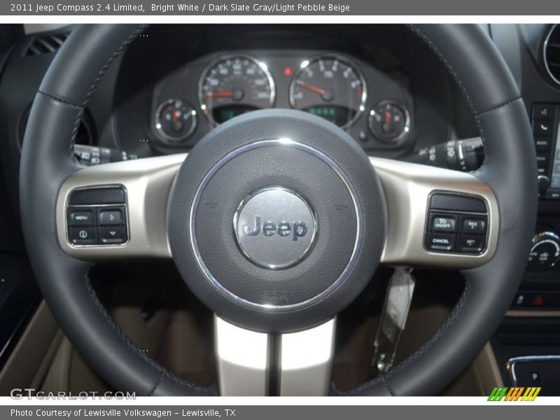 Bright White / Dark Slate Gray/Light Pebble Beige 2011 Jeep Compass 2.4 Limited