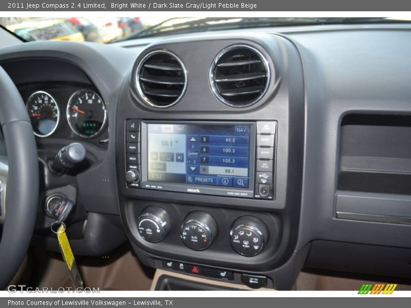 Bright White / Dark Slate Gray/Light Pebble Beige 2011 Jeep Compass 2.4 Limited