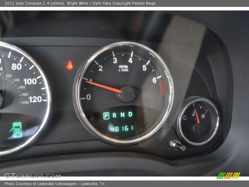 Bright White / Dark Slate Gray/Light Pebble Beige 2011 Jeep Compass 2.4 Limited