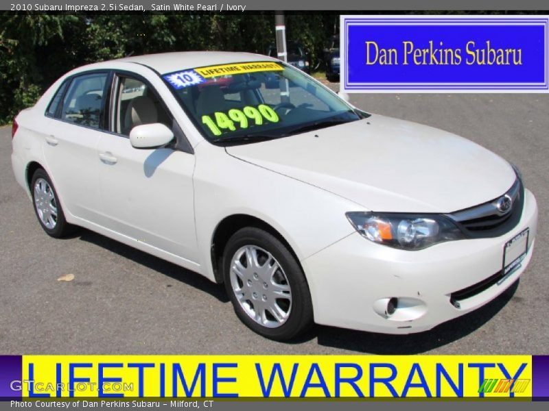 Satin White Pearl / Ivory 2010 Subaru Impreza 2.5i Sedan