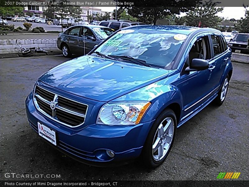 Marine Blue Pearl / Pastel Pebble Beige 2007 Dodge Caliber R/T AWD