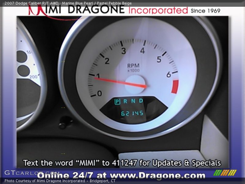 Marine Blue Pearl / Pastel Pebble Beige 2007 Dodge Caliber R/T AWD