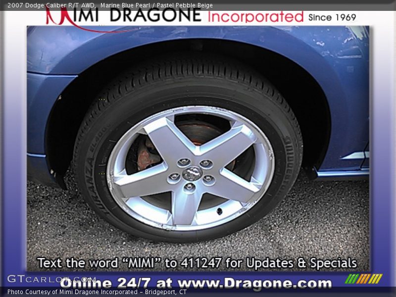 Marine Blue Pearl / Pastel Pebble Beige 2007 Dodge Caliber R/T AWD
