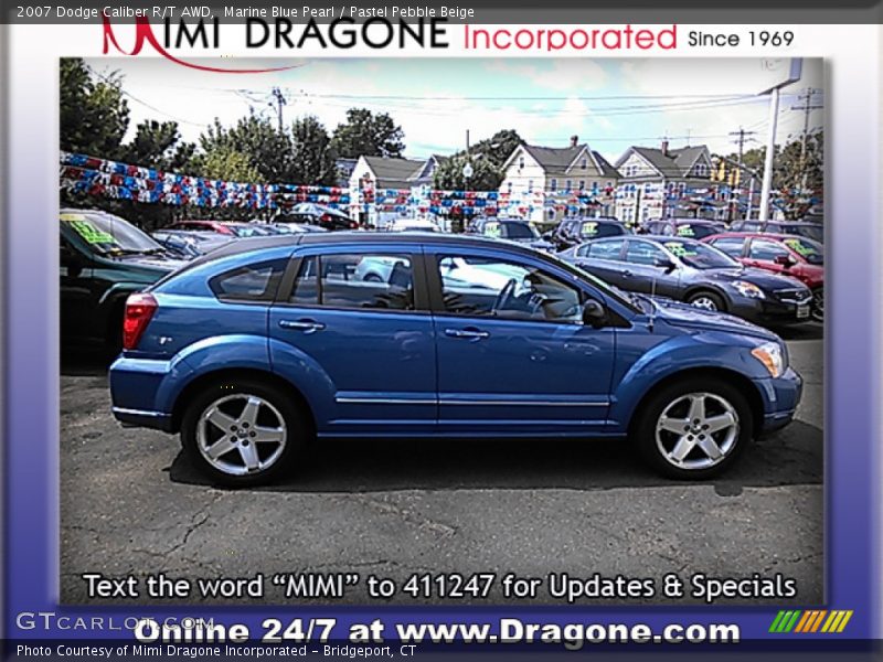 Marine Blue Pearl / Pastel Pebble Beige 2007 Dodge Caliber R/T AWD
