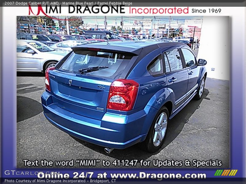 Marine Blue Pearl / Pastel Pebble Beige 2007 Dodge Caliber R/T AWD