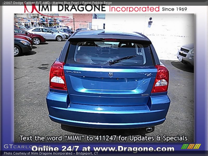 Marine Blue Pearl / Pastel Pebble Beige 2007 Dodge Caliber R/T AWD