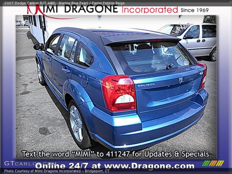 Marine Blue Pearl / Pastel Pebble Beige 2007 Dodge Caliber R/T AWD