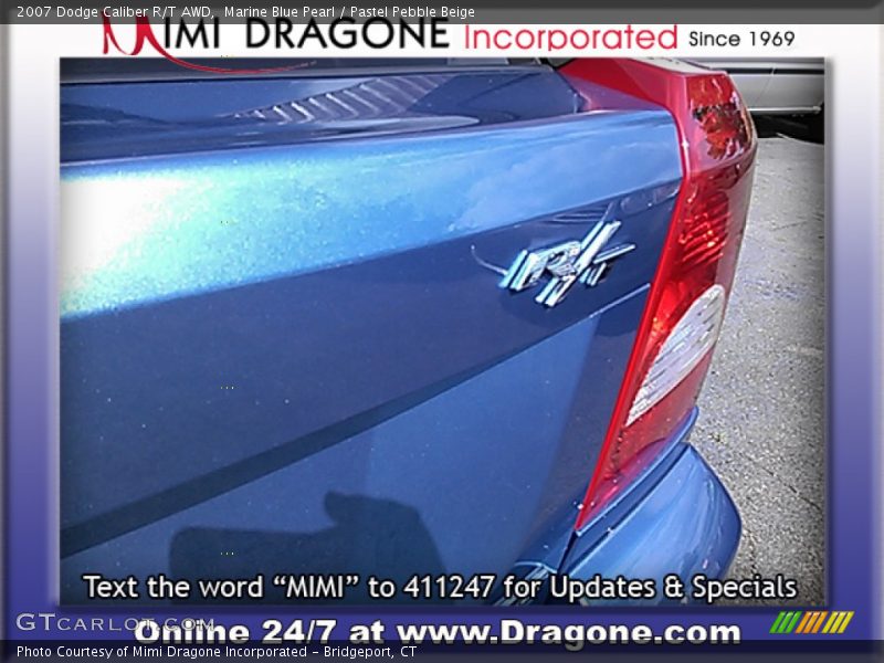 Marine Blue Pearl / Pastel Pebble Beige 2007 Dodge Caliber R/T AWD
