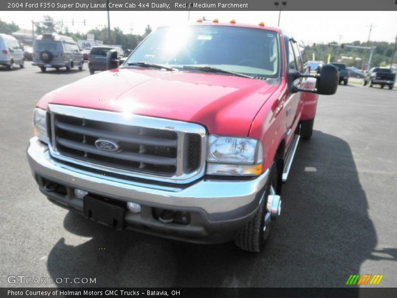 Red / Medium Parchment 2004 Ford F350 Super Duty Lariat Crew Cab 4x4 Dually