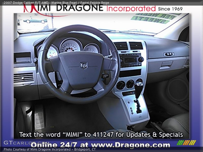 Marine Blue Pearl / Pastel Pebble Beige 2007 Dodge Caliber R/T AWD