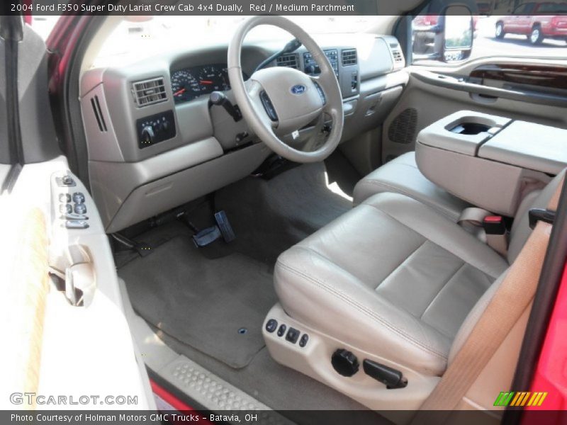 Red / Medium Parchment 2004 Ford F350 Super Duty Lariat Crew Cab 4x4 Dually